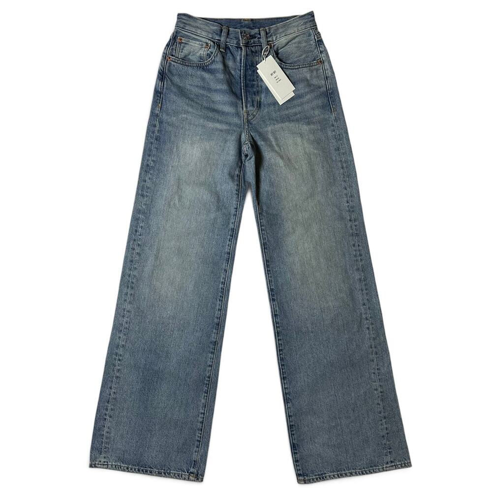 Buck Mason Jet Set Japanese DenimJeans Womens Actual Size 25x33.5 Blue Wide Leg